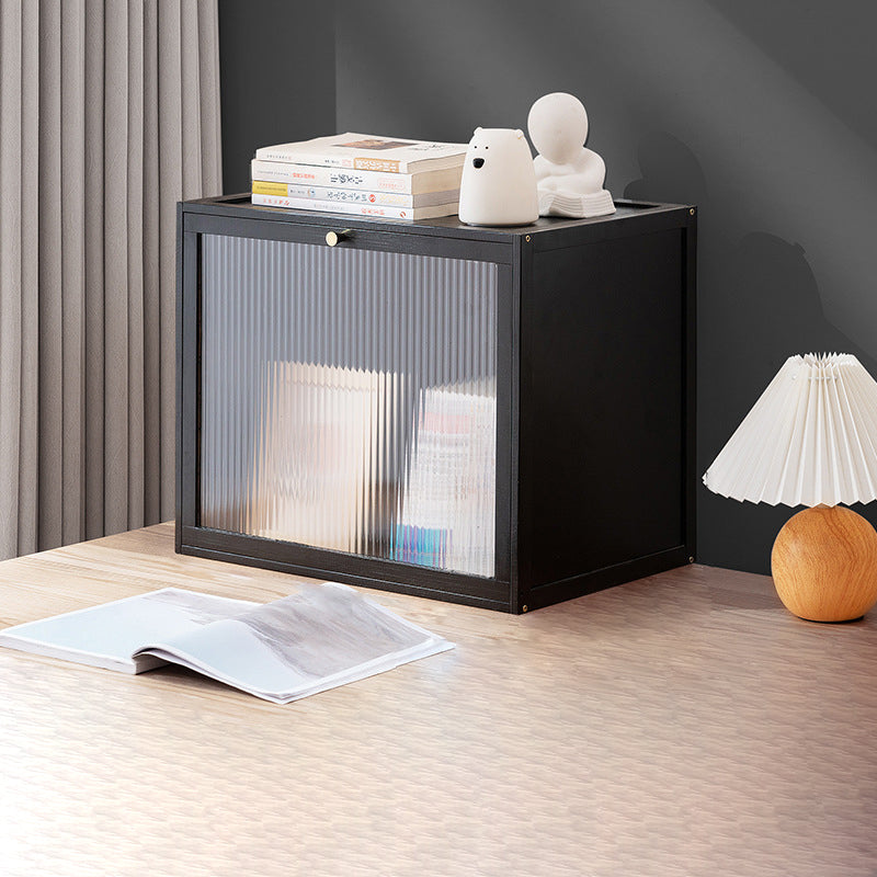 Modern Minimalist Rectangular Acrylic Bamboo Composite Board Bookshelves 1-Cabinet For Living Room