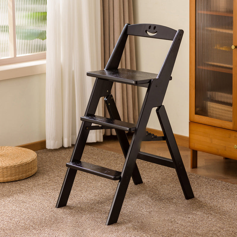 Moderner minimalistischer A-förmiger Bambus-Trittstuhl mit Rückenlehne, klappbar für das Esszimmer 