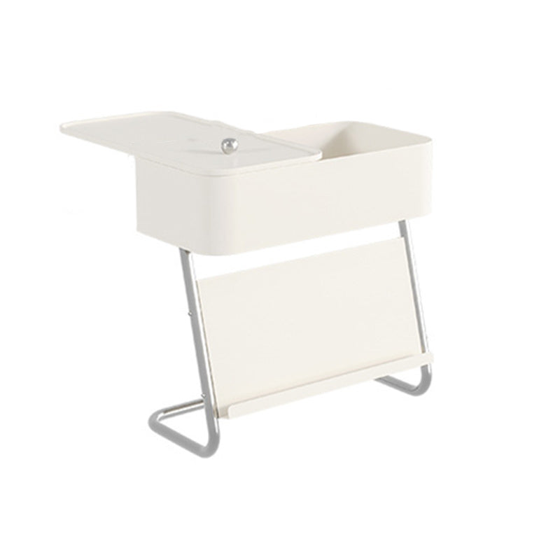 Table de nuit moderne minimaliste rectangulaire en acier inoxydable et acier au carbone avec 1 tiroir pivotant pour le chevet 