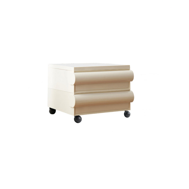 Table de nuit contemporaine scandinave rectangulaire cubique avec poignée arrondie en ABS 2/3/4 tiroirs amovibles pour chambre 