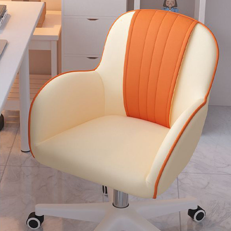 Zeitgenössischer skandinavischer Kurvenquadrat PU Leder Stahl Nylon Schreibtischstuhl Rückenlehne Arm für das Home Office 