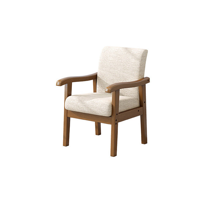 Modern Simplicity Rubberwood Cotton Linen Fabric Sponge Square Accent Chair &amp; Table Set For Living Room