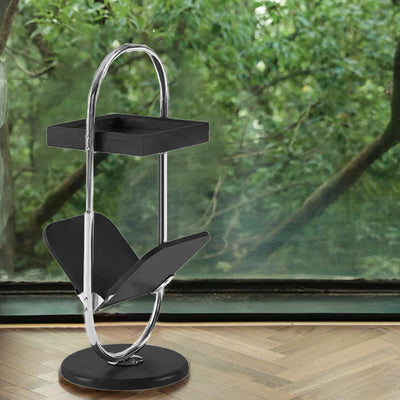 Table d'appoint contemporaine rétro carrée à base ronde en bois de cerisier et acier inoxydable à 2 niveaux pour salon 