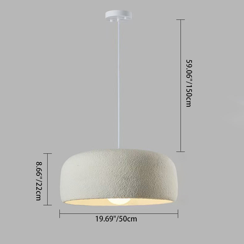 Modern Minimalist Cylindrical Round Resin Glass 1-Light Pendant Light For Dining Room