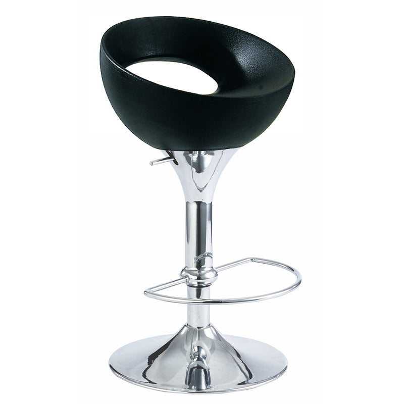 Tabouret de bar pivotant avec repose-pieds rond en fer ABS simplicité moderne pour cuisine 