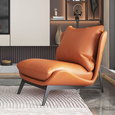 Contemporary Scandinavian Microfiber Leather Velvet Cotton Latex Carbon Steel Square Accent Chair Backrest Footrest For Living Room