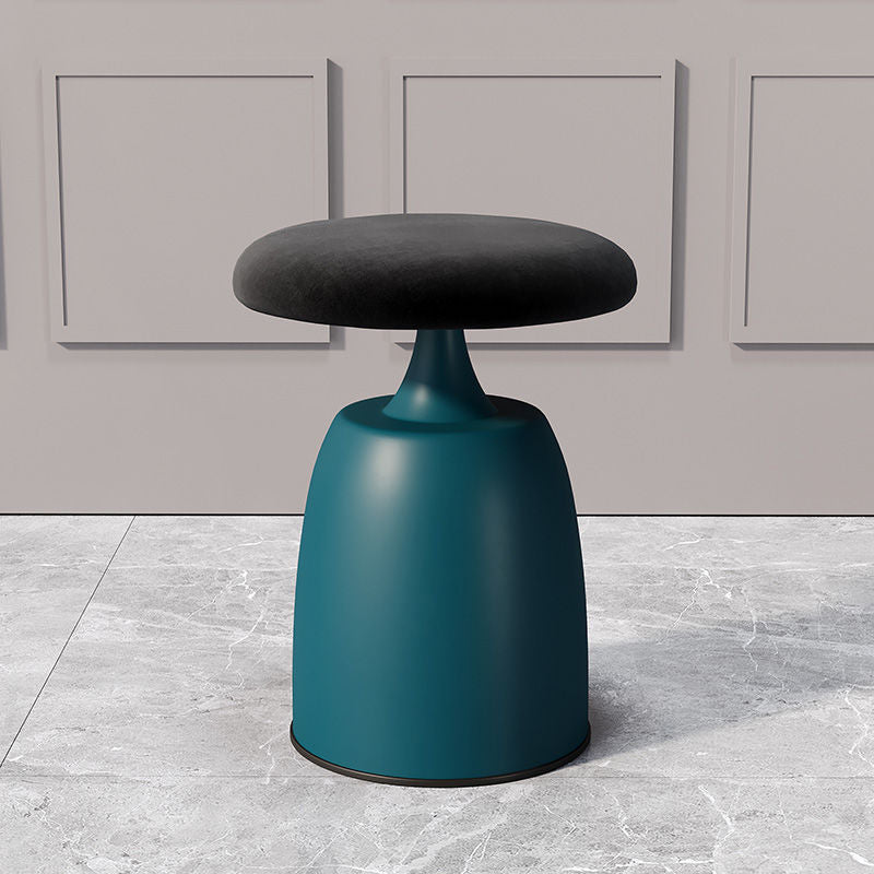 Tabouret de coiffeuse moderne minimaliste rond en tissu et métal pour chambre 