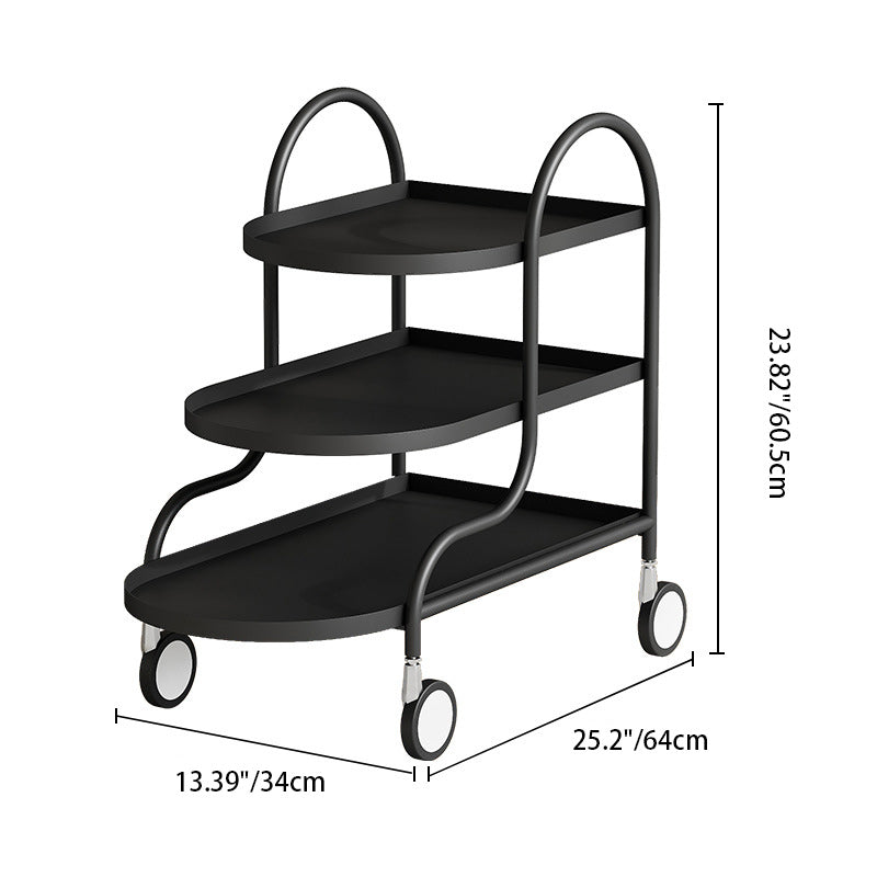 Modern Minimalist Rectangular Steel Side Table 3-Tier For Living Room