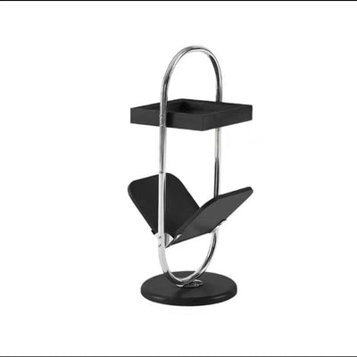 Table d'appoint contemporaine rétro carrée à base ronde en bois de cerisier et acier inoxydable à 2 niveaux pour salon 