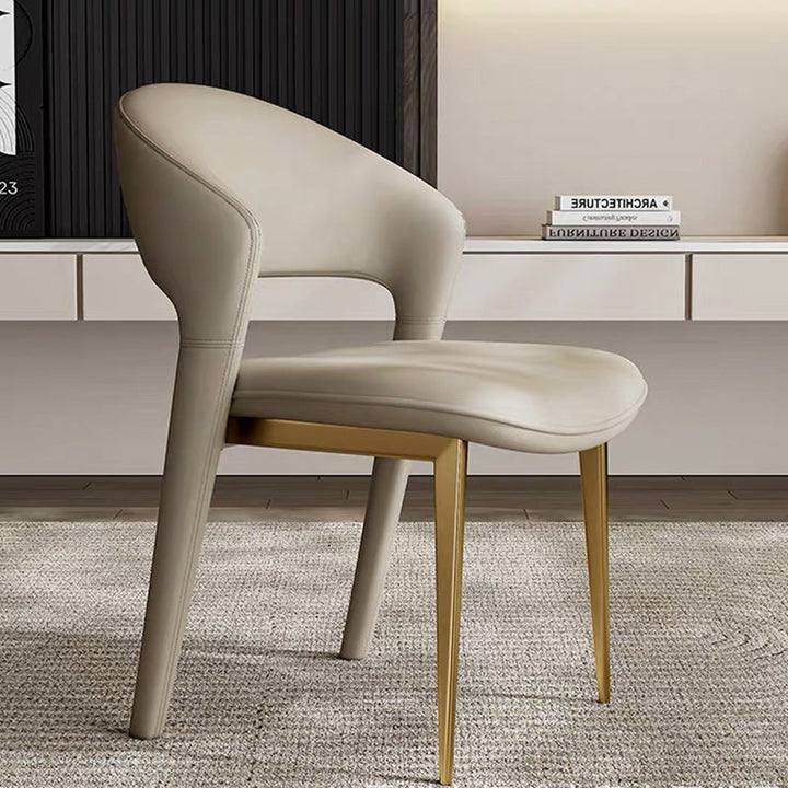 Moderne Luxus Kurve Quadrat Mikrofaser Leder Metall Esszimmerstuhl Rückenlehne Ohne Armlehnen Für Esszimmer 