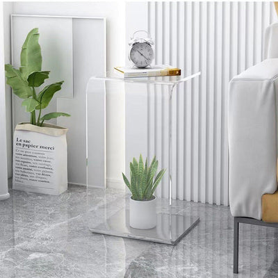 Table d'appoint rectangulaire en acrylique minimaliste moderne pour salon 