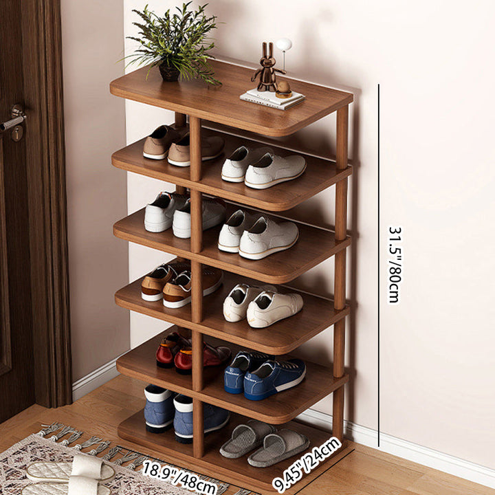 Moderner minimalistischer rechteckiger Zylinder PVC Holz Schuhablage 6/7 Ebenen für Eingangsbereiche 