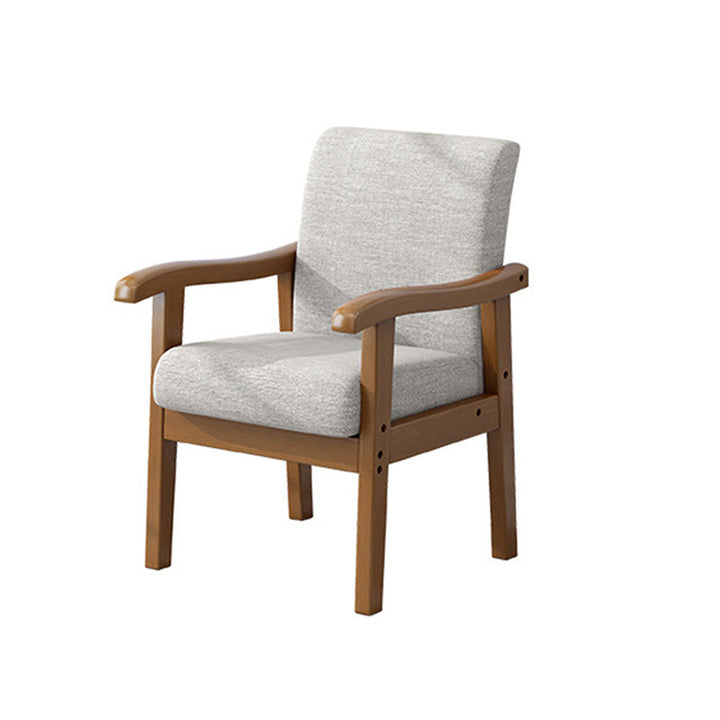 Modern Simplicity Rubberwood Cotton Linen Fabric Sponge Square Accent Chair &amp; Table Set For Living Room