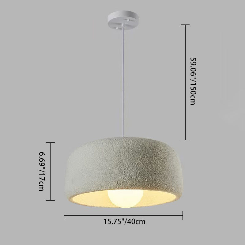 Modern Minimalist Cylindrical Round Resin Glass 1-Light Pendant Light For Dining Room