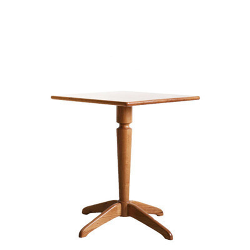 Mesa Auxiliar Redonda Nórdica Contemporánea de Madera de Cerezo con 4 Patas para Sala de Estar 