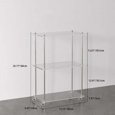 Table d'appoint rectangulaire contemporaine en acier acrylique à 2/3 niveaux pour salon 