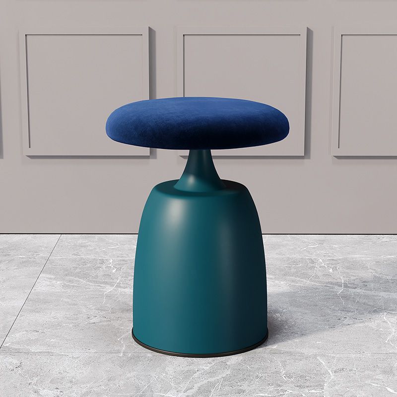 Tabouret de coiffeuse moderne minimaliste rond en tissu et métal pour chambre 