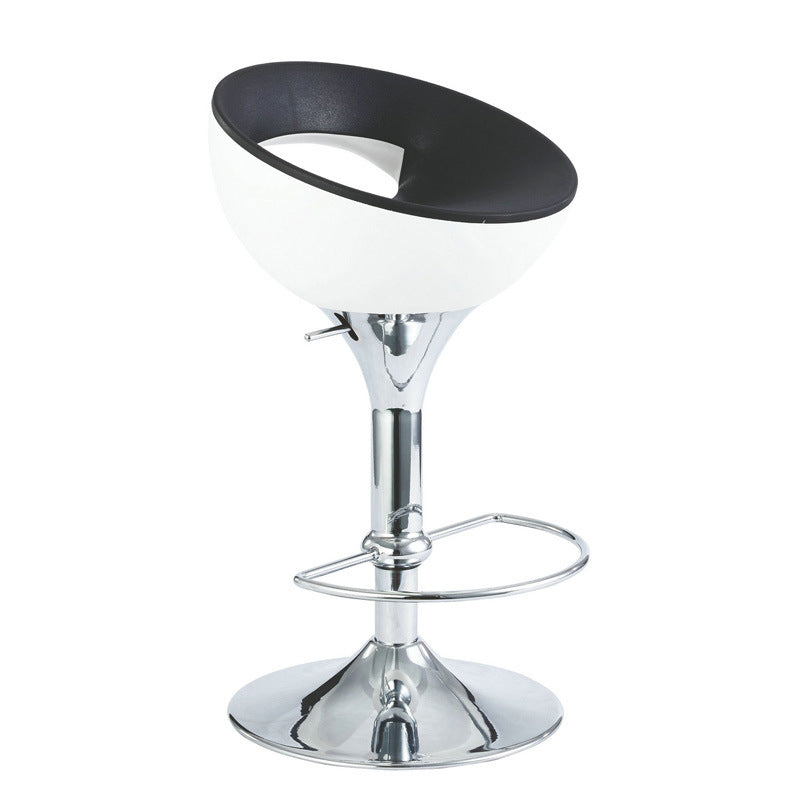 Tabouret de bar pivotant avec repose-pieds rond en fer ABS simplicité moderne pour cuisine 