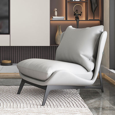 Contemporary Scandinavian Microfiber Leather Velvet Cotton Latex Carbon Steel Square Accent Chair Backrest Footrest For Living Room