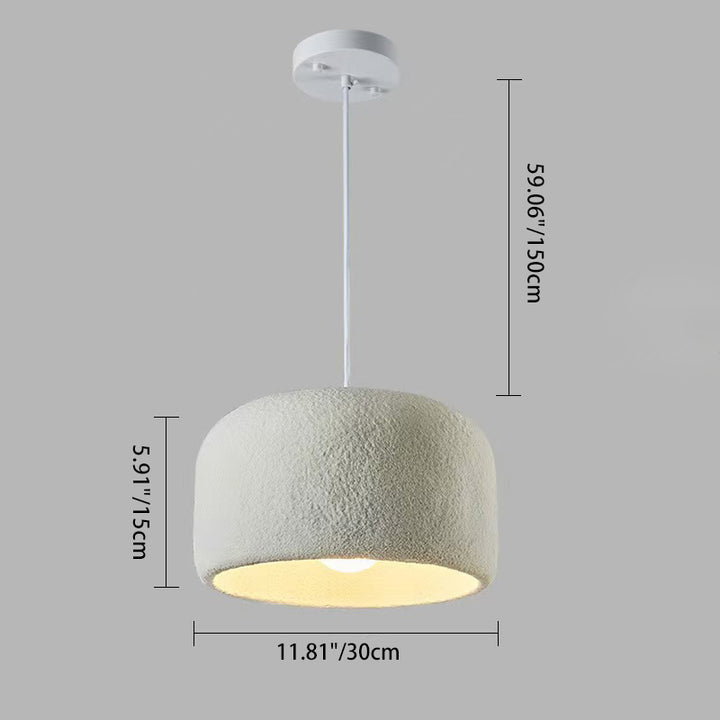 Moderne minimalistische zylindrische runde Harz-Glas-Pendelleuchte mit 1 Licht für das Esszimmer 