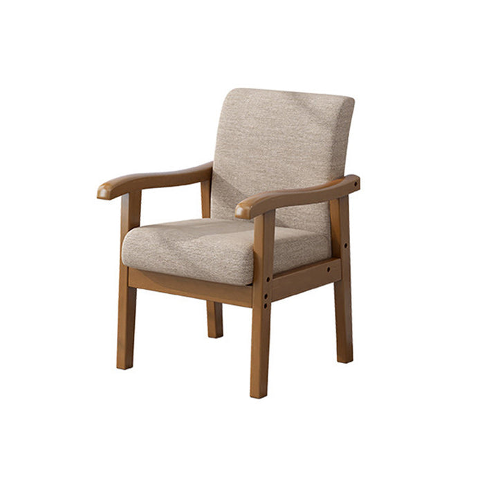Modern Simplicity Rubberwood Cotton Linen Fabric Sponge Square Accent Chair &amp; Table Set For Living Room