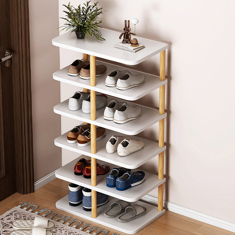 Moderner minimalistischer rechteckiger Zylinder PVC Holz Schuhablage 6/7 Ebenen für Eingangsbereiche 