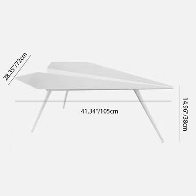 Moderne Art-Deco-Flugzeug-Dreieck-Eisen-Couchtisch für das Wohnzimmer 