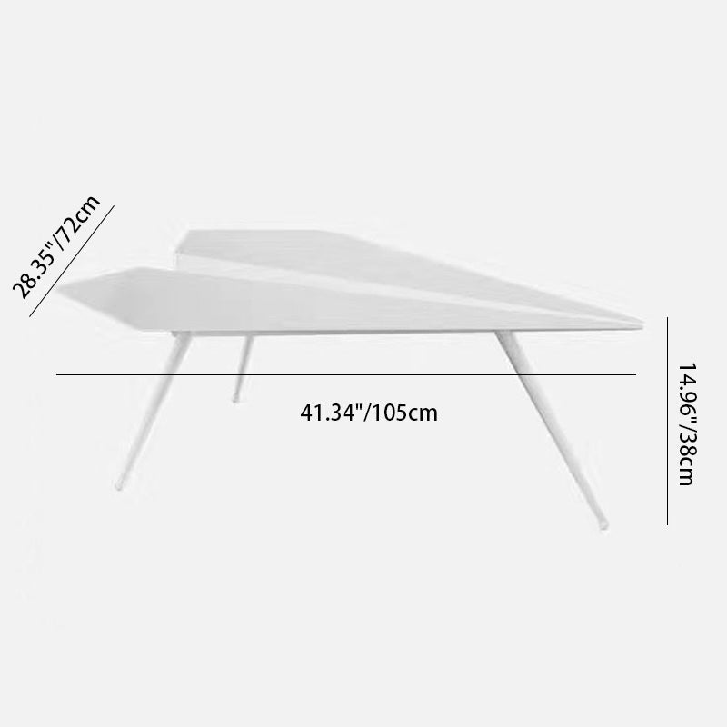 Moderne Art-Deco-Flugzeug-Dreieck-Eisen-Couchtisch für das Wohnzimmer 