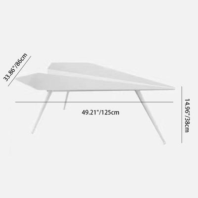 Moderne Art-Deco-Flugzeug-Dreieck-Eisen-Couchtisch für das Wohnzimmer 