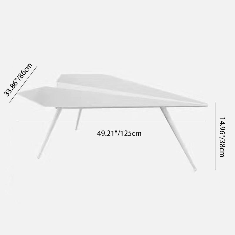 Moderne Art-Deco-Flugzeug-Dreieck-Eisen-Couchtisch für das Wohnzimmer 