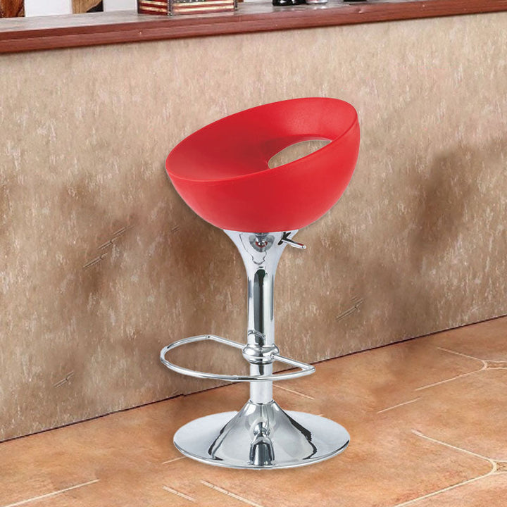 Tabouret de bar pivotant avec repose-pieds rond en fer ABS simplicité moderne pour cuisine 