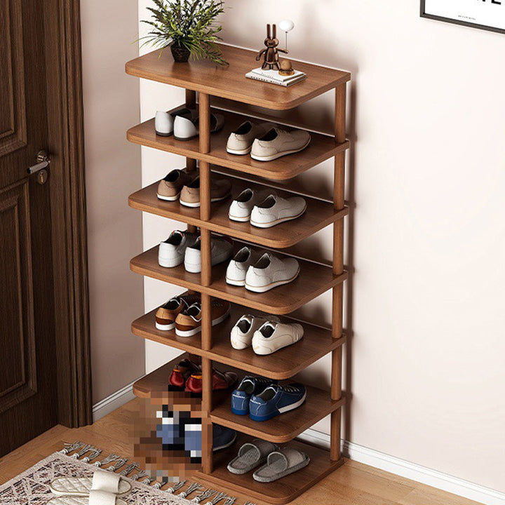 Moderner minimalistischer rechteckiger Zylinder PVC Holz Schuhablage 6/7 Ebenen für Eingangsbereiche 