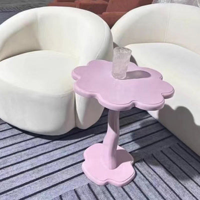 Zeitgenössischer skandinavischer Blütenblätter-Glas-Edelstahl-Beistelltisch 1-Ebene für das Wohnzimmer 