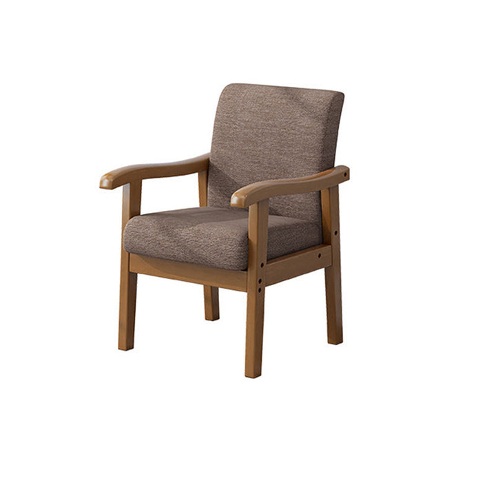 Modern Simplicity Rubberwood Cotton Linen Fabric Sponge Square Accent Chair &amp; Table Set For Living Room