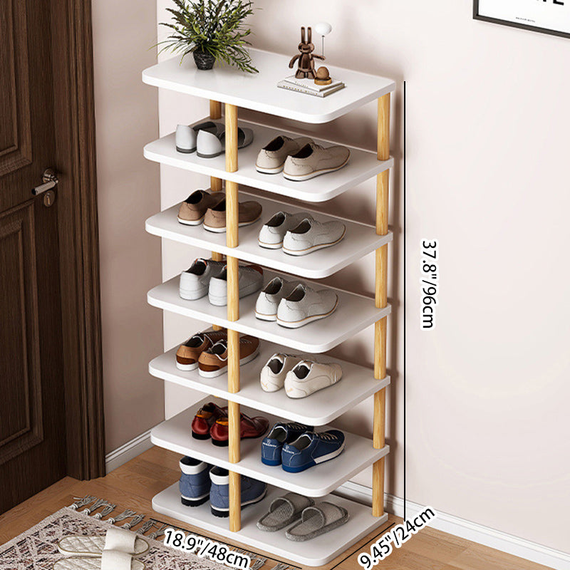 Moderner minimalistischer rechteckiger Zylinder PVC Holz Schuhablage 6/7 Ebenen für Eingangsbereiche 