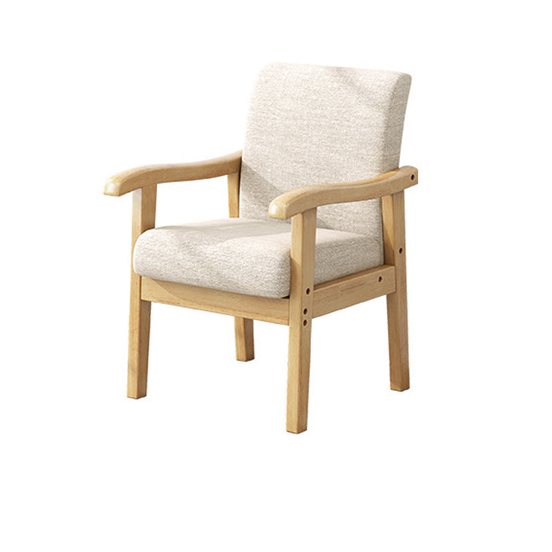 Modern Simplicity Rubberwood Cotton Linen Fabric Sponge Square Accent Chair &amp; Table Set For Living Room