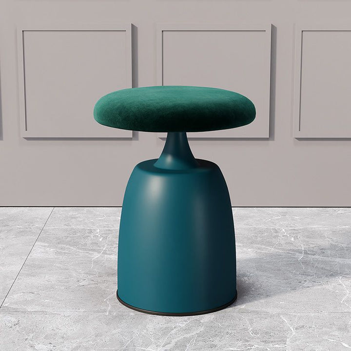 Tabouret de coiffeuse moderne minimaliste rond en tissu et métal pour chambre 