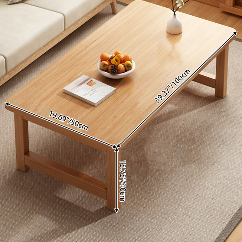Modern Minimalist Foldable Rectangular Rubberwood Coffee Table For Living Room