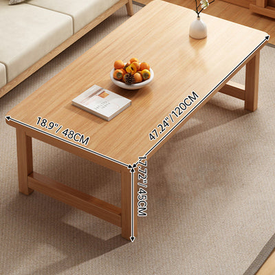 Table basse rectangulaire pliante moderne minimaliste en bois massif pour salon 