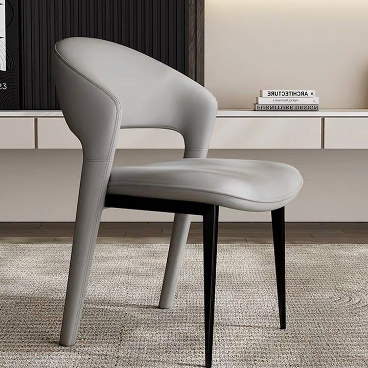 Moderne Luxus Kurve Quadrat Mikrofaser Leder Metall Esszimmerstuhl Rückenlehne Ohne Armlehnen Für Esszimmer 
