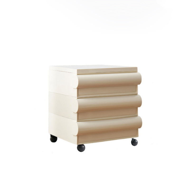 Table de nuit contemporaine scandinave rectangulaire cubique avec poignée arrondie en ABS 2/3/4 tiroirs amovibles pour chambre 