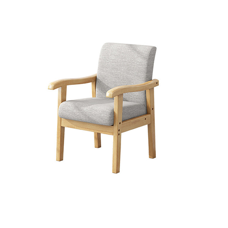 Modern Simplicity Rubberwood Cotton Linen Fabric Sponge Square Accent Chair &amp; Table Set For Living Room