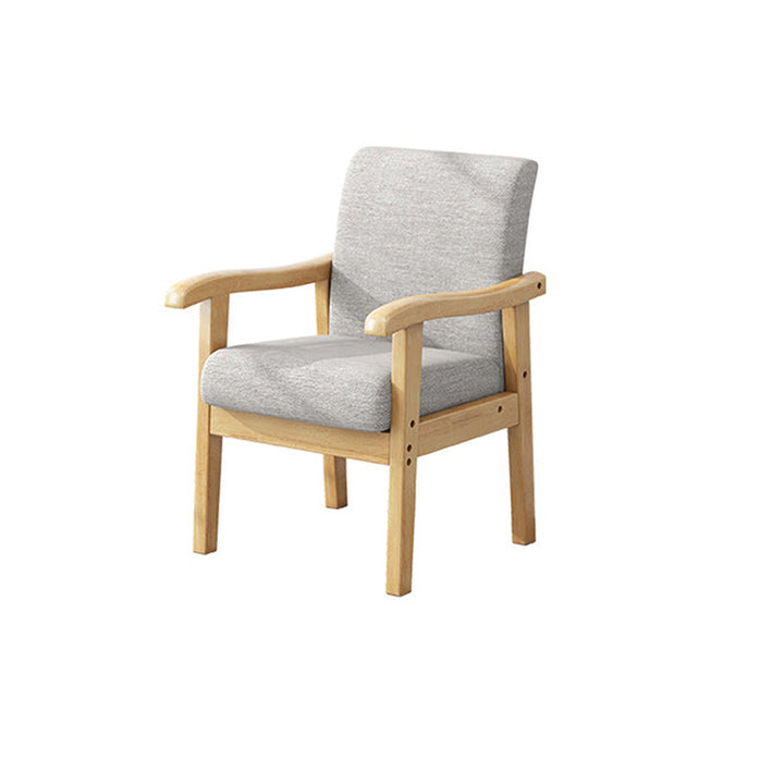 Modern Simplicity Rubberwood Cotton Linen Fabric Sponge Square Accent Chair &amp; Table Set For Living Room