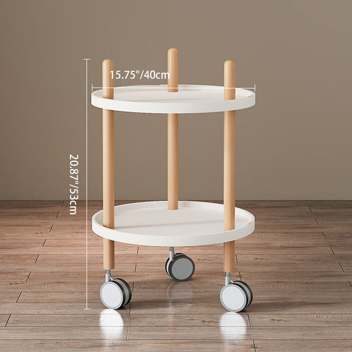 Moderner minimalistischer quadratischer runder Massivholz-Hardware-Beistelltisch 2-stufig für das Wohnzimmer 