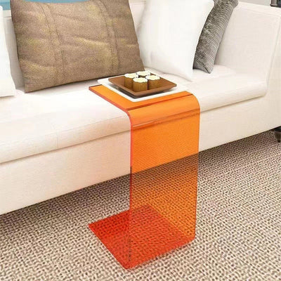 Table d'appoint rectangulaire en acrylique minimaliste moderne pour salon 