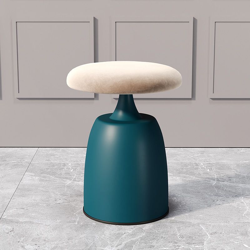 Tabouret de coiffeuse moderne minimaliste rond en tissu et métal pour chambre 