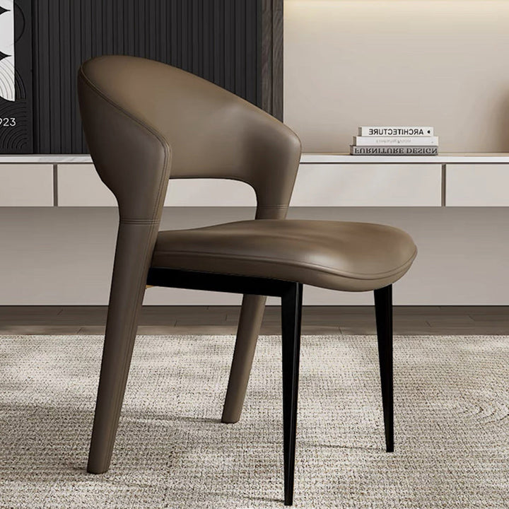 Moderne Luxus Kurve Quadrat Mikrofaser Leder Metall Esszimmerstuhl Rückenlehne Ohne Armlehnen Für Esszimmer 