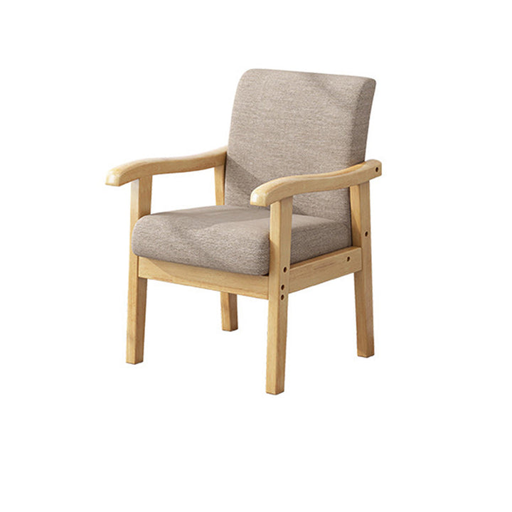 Modern Simplicity Rubberwood Cotton Linen Fabric Sponge Square Accent Chair &amp; Table Set For Living Room