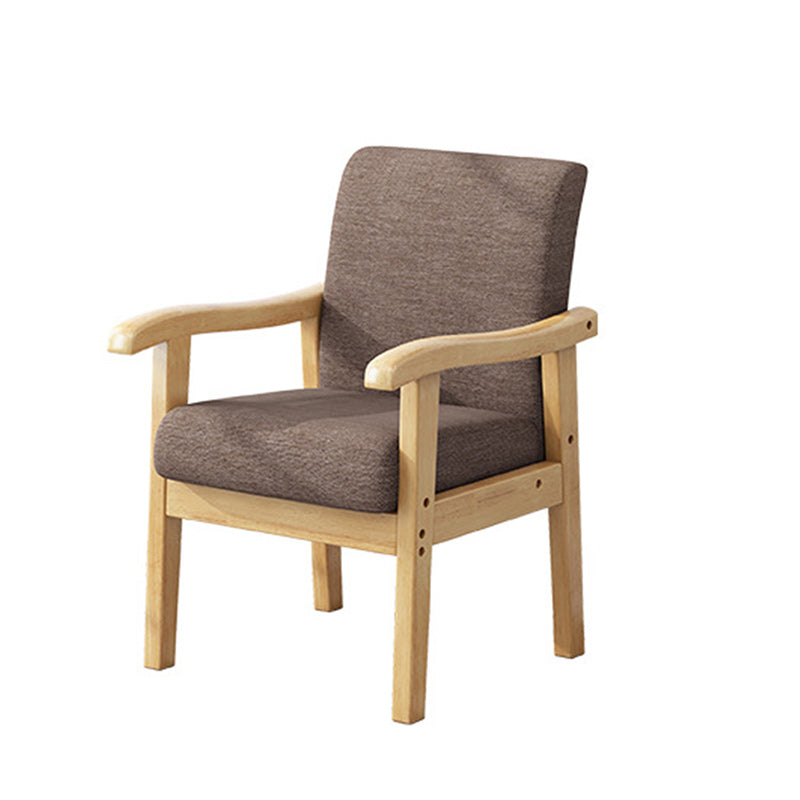 Modern Simplicity Rubberwood Cotton Linen Fabric Sponge Square Accent Chair &amp; Table Set For Living Room