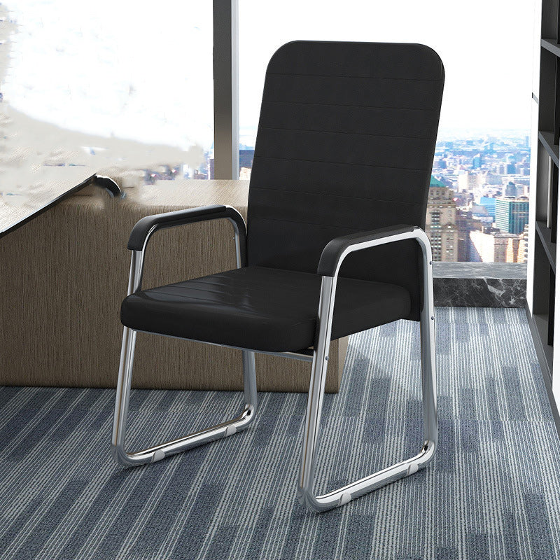 Moderne Einfachheit Mesh-Gewebe Leder Schwamm Latex Stahl Quadratischer Schreibtischstuhl Rückenlehne Armlehne Für Home Office 